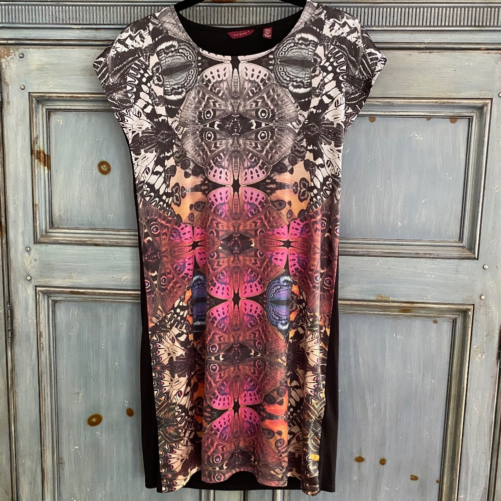 Ted Baker kaleidoscope butterfly dress sz 2 US 4-6
